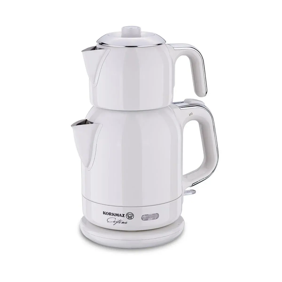 Korkmaz A331-08 Çaytema Elekt. Çaydanlık Vanilya/Krom 1.7 lt