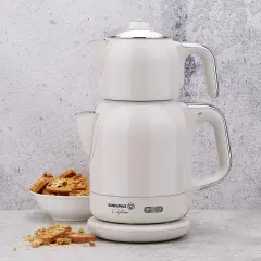 Korkmaz A331-08 Çaytema Elekt. Çaydanlık Vanilya/Krom 1.7 lt