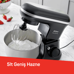 Arzum AR1186 Crust Mix Pro Stand Mikser 5L Kapasiteli 3 Farklı Aparat 1500W Siyah