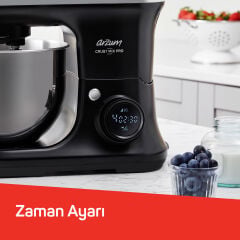 Arzum AR1186 Crust Mix Pro Stand Mikser 5L Kapasiteli 3 Farklı Aparat 1500W Siyah
